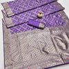 Sumptuous Lavender Soft Banarasi Silk Saree With Glowing Blouse Piece