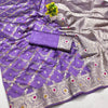 Sumptuous Lavender Soft Banarasi Silk Saree With Glowing Blouse Piece