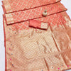 Sonorous Peach Soft Banarasi Silk Saree With Prodigal Blouse Piece