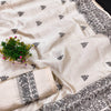 Jazzy Off White Embroidery Work Tussar Silk Saree With Sempiternal Blouse Piece