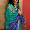 Artistic Turquoise Soft Banarasi Silk Saree With Beautiful  Blouse Piece