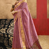 Elision Lavender Soft Banarasi Silk Saree With Lovely Blouse Piece