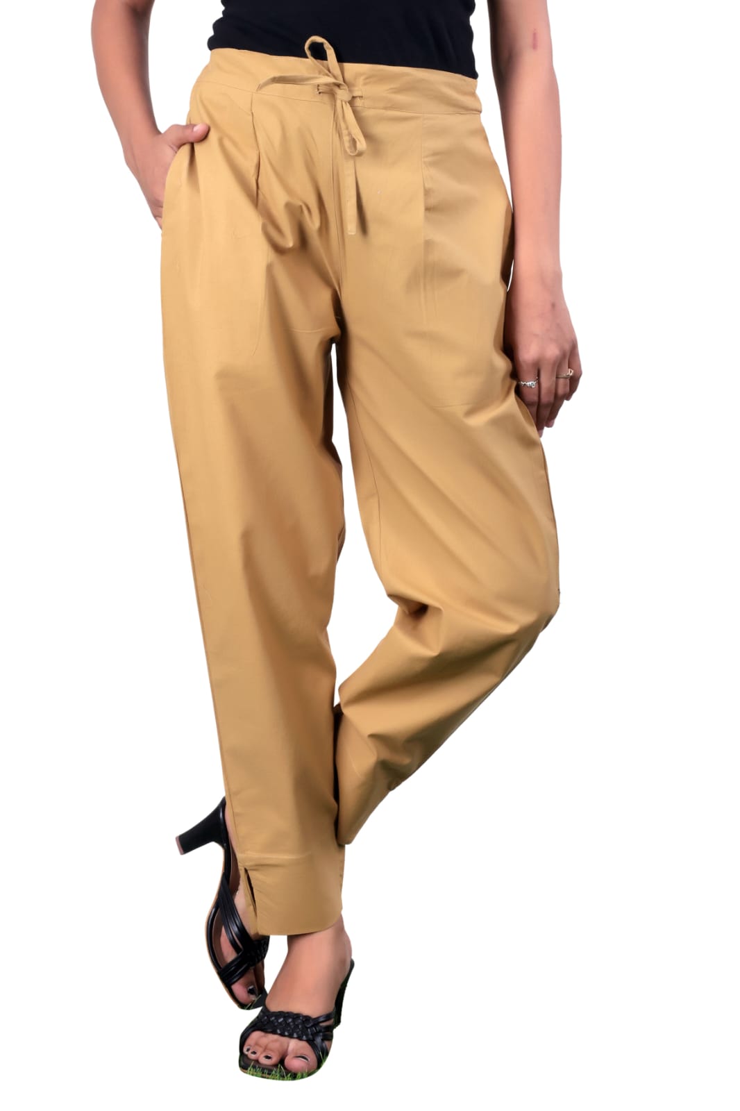 Beige Cotton Pants