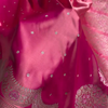 Rani Pink Banarasi Silk Saree with Silver Zari Buti & Elegant Woven Border
