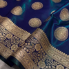Royal Blue Banarasi Silk Saree with Gold Zari Circular Medallion Motifs & Heavy Floral Border