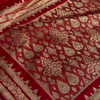 Classic Red Silk Saree with Minimal Golden Zari Butti & Elegant Border