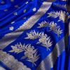 Royal Blue Silk Saree with Elegant Golden Zari Butti Work