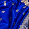Royal Blue Silk Saree with Elegant Golden Zari Butti Work
