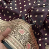 Deep Wine Banarasi Silk Saree with Gold Zari Paisley Motifs & Traditional Woven Border