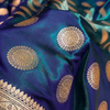 Royal Blue Banarasi Silk Saree with Gold Zari Circular Medallion Motifs & Heavy Floral Border