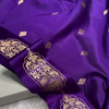 Regal Royal Purple Banarasi Silk Saree with Gold Zari Floral Buti & Ornate Pallu Design