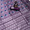 Purple Banarasi Silk Saree with Heart Motif Weaving