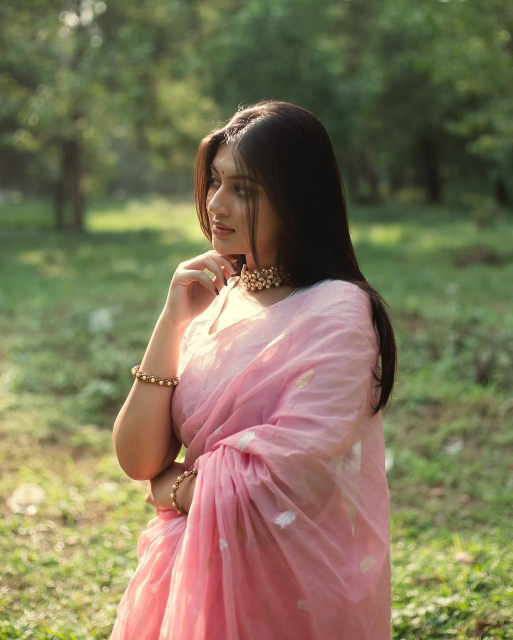 Royal Rani Pink Banarasi Silk Saree with Contrast Purple & Gold Zari Border