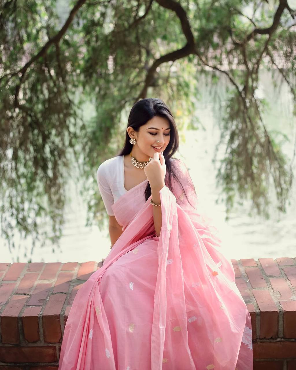 Royal Rani Pink Banarasi Silk Saree with Contrast Purple & Gold Zari Border