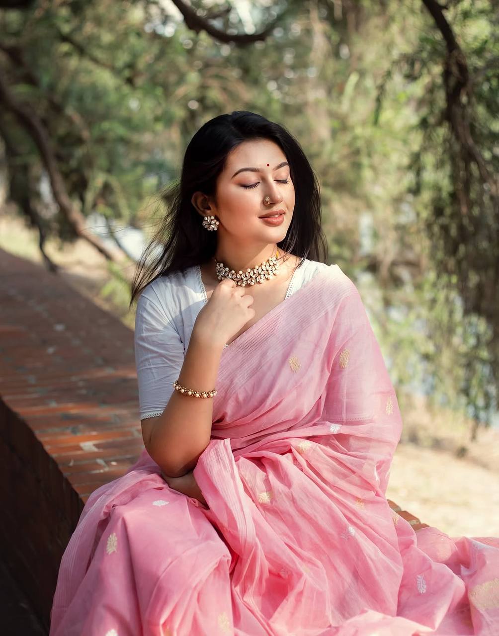 Royal Rani Pink Banarasi Silk Saree with Contrast Purple & Gold Zari Border