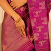 Regal Magenta Banarasi Silk Saree with Antique Gold 'Vana-Chari' Animal Motifs