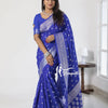 Royal Blue Banarasi Silk Saree with Silver Zari Weaving