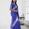 Royal Blue Banarasi Silk Saree with Silver Zari Weaving