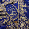 Royal Blue Heavy Embroidered Saree with Gold Zari Floral Work & Designer Blouse