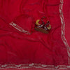 Red Saree with Elegant Stone Work Border & Matching Blouse