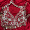 Red Heavy Embroidered Saree with Floral Zari-Sequin Work & Designer Blouse