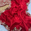 Red Heavy Embroidered Saree with Floral Zari-Sequin Work & Designer Blouse