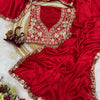 Red Heavy Embroidered Saree with Floral Zari-Sequin Work & Designer Blouse