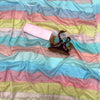 Pastel Multi-Color Striped Organza Saree with Subtle Sequin Work & Matching Blouse