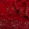 Classic Red Organza Silk Saree with Floral Sequin Embroidery and Matching Blouse