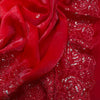Classic Red Organza Silk Saree with Floral Sequin Embroidery and Matching Blouse
