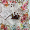 Pastel Pink Floral Organza Saree with Pearl Scalloped Border & Designer Blouse