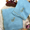 Sky Blue Shimmer Organza Saree with Delicate Hand Embroidery & Matching Blouse Piece