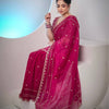 Designer Organza Saree with Heavy Zari Embroidery & Contrast Blouse Options