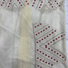 Ivory Organza Saree with Floral Thread Embroidery & Elegant Border Work