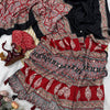 Black & Maroon Ajrakh Print Saree with Contrast Pallu and Tassel Border