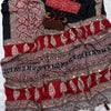 Black & Maroon Ajrakh Print Saree with Contrast Pallu and Tassel Border