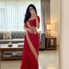 Royal Maroon Georgette Saree with Heavy Gold Sequin & Zari Embroidered Border