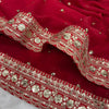 Royal Maroon Georgette Saree with Heavy Gold Sequin & Zari Embroidered Border