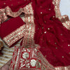 Royal Maroon Georgette Saree with Heavy Gold Sequin & Zari Embroidered Border