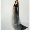 Elegant Black Georgette Saree with Rose Gold Sequin & Zari Embroidered Border