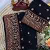 Elegant Black Georgette Saree with Rose Gold Sequin & Zari Embroidered Border