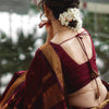 Regal Maroon Banarasi Silk Saree with Antique Gold Zari Buttas & Traditional Heritage Border