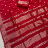 Royal Rani Pink Banarasi Silk Saree with Silver Zari Floral Buttas & Classic Heritage Border