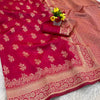Premium Luxury Rani Pink Silk Saree with Rich Gold Zari Border & Royal Designer Pallu