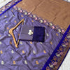 Royal Lavender Purple Premium Luxury Silk Saree with Peacock-Inspired Zari Border & Antique Gold Pallu