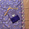 Royal Lavender Purple Premium Luxury Silk Saree with Peacock-Inspired Zari Border & Antique Gold Pallu