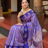 Royal Lavender Purple Premium Luxury Silk Saree with Deep Violet Zari Border & Ornate Banarasi Pallu