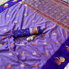 Royal Lavender Purple Premium Luxury Silk Saree with Deep Violet Zari Border & Ornate Banarasi Pallu