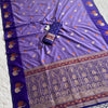 Royal Lavender Purple Premium Luxury Silk Saree with Deep Violet Zari Border & Ornate Banarasi Pallu