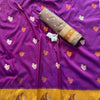 Royal Magenta Purple Premium Luxury Silk Saree with Mustard Gold Swan Zari Border & Grand Banarasi Pallu